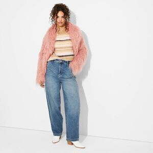 Wild Fable - Women's Party Shag Faux Fur Jacket - Wild Fable Pi Pink